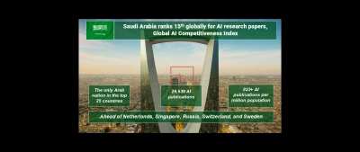 Global AI Index: Saudi Arabia 15th in Global AI Research Output